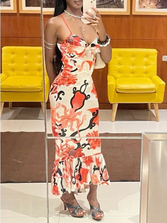 Roberto Cavalli Dresses & Skirts - Just Cavalli by Roberto Cavalli Silk Abstract Mermaid Midi Dress Size 44